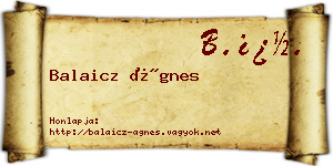 Balaicz Ágnes névjegykártya